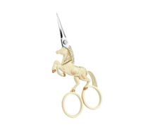 Ciseaux antiques en forme de cheval avec pointe arrondie, White | Petites cisailles à coudre antirouille en acier inoxydable pour couper le ruban d ' étanchéité en tissu de papier