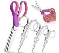 Ciseaux Cranteurs à Coudre Pliants 4 Pièces en Acier Inoxydable | Lames Inox et Poignée Abs, Usage Maison ou Bureau, pour Tissu et Loisirs Créatifs, Format Portable