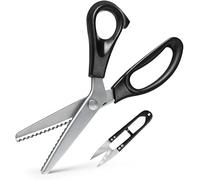 Ciseaux Cranteurs Noir 23,5 cm Ciseaux de Couture Professionnels Noir en Acier Inoxydable Ciseaux à Denteler pour Travaux Manuels Cuir Coton Papier Tissu