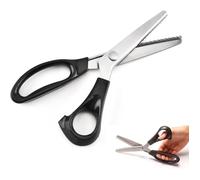 Ciseaux cranteurs pour couture, ciseaux couture professionnel en acier inoxydable pour coupe/couture de tissu papier feutre, Noir