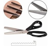 Ciseaux cranteurs tissu coupe zigzag 10 mm, lames inox, pour couture, patchwork, papier et cuir