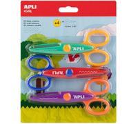 APLI Kids 20001 - Lot de 3 ciseaux créatifs pour enfants de maternelle 13,5 cm - Inclut des ciseaux courbes, dentelés et zigzag - Encourage la créativité chez les enfants de 4 ans et plus.