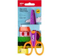 APLI Kids 19998 - Ciseaux créatifs "Courbes" pour enfants - 13,5 cm - Violet et orange - Sécurité et confort pour enfants de 4 ans et plus - Idéal pour les activités manuelles.