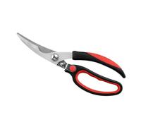 Ciseaux Cuisine Multifonctions pour Poulet, Acier Inoxydable 304 | Pratique à Utiliser, Prise Confortable, Finition Soignée, Rouge, Clip de Rangement