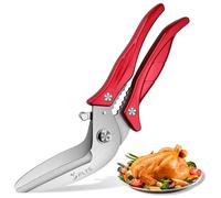 Ciseaux Cuisine Professionnel en Acier Inoxydable: Ciseaux à Volaille Rouge