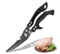 Ciseaux Cuisine Professionnel Noir Ciseaux à Volaille pour Volaille Poisson Viande Rotissoire Poulet, Ustensile Cuisine