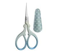 Ciseaux de Broderie pour Couture, Coupe-fil Légère, Pointe Fine, Bleu | Étui en Cuir Inclus, Usage Broderie et Travaux D’aiguille, Accessoire Portable, Métal
