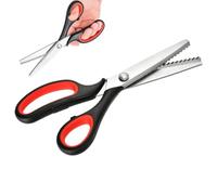Ciseaux de ciseaux cranteurs en acier, résistants à l'usure | Dentelés pour Coupe de Tissu pour Vêtements Tapis Carton Ourlets Matelassage Femmes et Hommes Tailleur