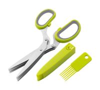 Ciseaux de cuisine 5 couches avec couvercle de sécurité et peigne de | Ciseaux de cuisine pour couper les aliments pour basilic, laitue, coriandre, menthe, basilic, salade, salade