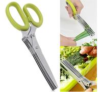 Ciseaux de cuisine à 5 lames en acier inoxydable multi-usages pour herbes, oignons verts et légumes