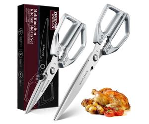Ciseaux de cuisine ciseaux à viande - Lot de 2 - Inox - Lame de 17,8 cm - Usage multifonction