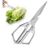 Ciseaux de cuisine multifonctionnels, acier inoxydable, lame tranchante, ciseaux de cuisine argentés, ciseaux de cuisine pour cuisine, poulet, volaille, poisson, viande, herbes, noix, passe au