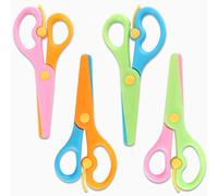 Ciseaux de sécurité en plastique pour enfants, ciseaux à bords lisses non toxiques pour l'école, le bureau, les projets artistiques de bricolage, 1/4 pièces Yellow pink