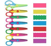Ciseaux de sécurité Ibenzoa® pour enfants – Coffret de 7 ciseaux colorés avec des motifs enfantins, des lames arrondies, des lames en acier inoxydable résistant à la rouille et un corps en ABS protect