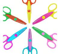 Ciseaux décoratifs faits à la main 2 pièces/4 pièces/6 pièces avec différents motifs, ciseaux d'artisanat plus ensemble de ciseaux droits réguliers pour la découpe de papier, convient aux enseignants,