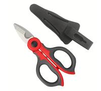 Ciseaux d'électricien en acier au carbone haute résistance, pinces lourdes pour câble industriel, coupe-fils manuels antidérapants. Lot de ciseaux pour bricolage et étui Taille UniqueAcier Hadfield