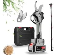 Ciseaux Électrique Sans Fil Avec Perche 2.1m - Sécateur Sur Batterie, Écran Digital, Capacité De Coupe 50mm Pour Vergers Et Entretien Paysager(2 Battery)