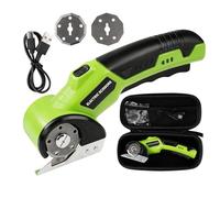 Ciseaux Electrique Tissu Couture, 4,2 V Ciseaux Électriques Sans Fil universelle Avec batterie de 2000 mAh et 2 lames pour papier, carton, tapis, cuir, feutre
