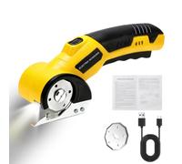 Ciseaux électriques, coupe-carton avec 3,6 V 2000 mAh, coupe-carton sans fil avec verrouillage de sécurité et lumière, coupe universelle pour carton, tapis, plastique, tôle d'aluminium