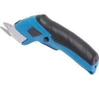 Ciseaux électriques rechargeables sans fil - Ciseaux pour tissus - Batterie 4,8 V - Puissance 11 W - Moteur sans balais - Lames 45°/75° - 10.000 coupes/min - Prise UE - Bleu/Noir