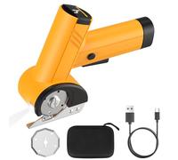 Ciseaux Électriques sans Fil 3.7V, Ciseaux Électrique pour Carton avec Affichage LED, Éclairage LED et Lame de Rechange, Cutter Rotatif pour Carton, Tissu, Tapis, Cuir, Feutre