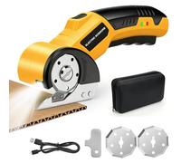 Ciseaux électriques sans fil 4,2 V avec lumière LED, lame de rechange, câble de charge USB, boîte de rangement, 320 tr/min pour carton, tapis, cuir, plastique, légers et sûrs