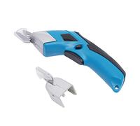Ciseaux électriques sans fil, batterie 4 V, coupe universelle avec 2 lames, 11 W 1500 mAh, puissant coupe-tissu, sécateur électrique 45° et 75° angle de lame pour cuir, tapis, bricolage et bricolage