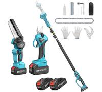 Ciseaux électriques, sans fil, tige télescopique, avec batterie 2X40Ah