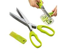 Ciseaux multi-usages antidérapants pour aliments, coupe à 5 | Gadget hachoir de cuisine pour oignons, basilic, persil, cuisine, pique-nique, barbecue, restaurant, voyage, camping