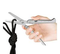 Ciseaux pliables - Outil multifonction 2 en 1 léger et portable - Ciseaux pliables avec règle de mesure - Pour camping, randonnée, voyage, jardinage, tournée, bureau, extérieur et extérieur