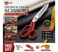Ciseaux tailleur acier carbone élevé Ciseaux 8-10-12" ultra tranchants lourds Ciseaux pour confection cuir couture cadeau gratuit 10inch