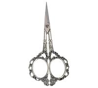 Ciseaux Vintage en acier inoxydable, motif de fleurs, papier à découper, artisanat de couture pour bricolage (Silver)