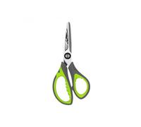 Ciseaux wonday tribal 13cm lames acier inox bouts ronds anneaux asymetriques