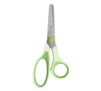 Ciseaux wonday uni'vert 13cm lames acier inox bouts ronds anneaux asymetriques