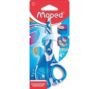 Ciseaux Zenoa Fit 13 Cm-Ciseaux Enfants Avec Anneaux Asymétriques Intérieur Souple-Lamelles Décorées Et Amorties Anti-Douleur-Ciseaux Scolaires Dès 4 Ans-Bleu