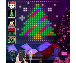Ciskotu Curtain Lights, 86+ modes LED Rideau Lumineux intelligents, motif dynamique avec 400 LEDs, étanche IP65, Bande LED pour Chambre Coucher, décoration de Noël (2 x 2 m)