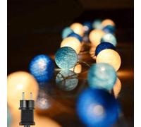 Ciskotu Guirlande Lumineuse Coton Boules - 3,3M 20 LED Chaîne Lumière Avec Prise pour Chambre Rideau Fête Noël Anniversaire Halloween Mariage Chambre de Bébé Romantique Décor
