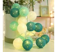 Ciskotu Guirlande Lumineuse Coton Boules Avec Prise - 3,8M 20 LEDs Chaîne Lumière pour Chambre Rideau Fête Noël Anniversaire Halloween Mariage Chambre de Bébé Romantique Décor