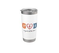 Citation de foi chrétienne « God Is Good All The Time » Gobelet isotherme en acier inoxydable double paroi