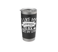 Citation humoristique « I Like My Coffee Black Like My Soul » Gobelet isotherme en acier inoxydable double paroi