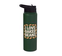 Citation « I Love Baked Beans » pour les amateurs de nourriture Stainless Steel Insulated Water Bottle