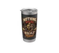 Citation « Nothing Weak Built By Hand Construction Worker » Gobelet isotherme en acier inoxydable double paroi