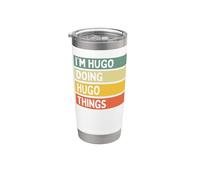 Citation personnalisée humoristique I'm Hugo Doing Hugo Things Gobelet isotherme en acier inoxydable double paroi