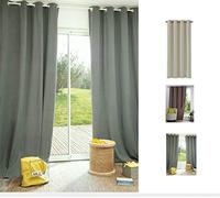 cité de la déco Rideau occultant, obscurcissant et Isolant Contre Le Froid, Rideau Hiver doublé Polaire Largeur 140x260 cm (- Gris Ciment 70259/578)