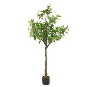 Citronnier artificiel, hauteur 1,5 m, taille du pot 15 cm x 13 cm, décoration intérieure et extérieure, composition de matériaux durables, montage nécessaire
