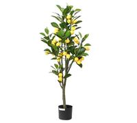 Citronnier artificiel - vidaXL - 136 feuilles - 120 cm - 38 citrons - Vert - Pot 15 cm - PEVA - Sans entretien