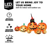 Citrouille d'Halloween - Citrouille gonflable, forme allongée - 2,13 m - Pour une utilisation extérieure - Décoration de jardin - Décoration de fête - En tissu