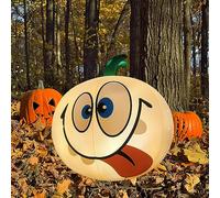 Citrouille Gonflable Halloween 40cm LED Télécommande pour Jardin | 13 Couleurs 3 Modes, PVC Épais 0,18mm IP68, Sac EVA Compact