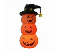 Citrouille Gonflable Halloween Citrouille Lanterne Ornement Décoration Empilée et Autonome en PVC Festives Gonflage, 140 Cm, Décoration De Fête D Halloween, Citrouille Gonflable avec Éclairage