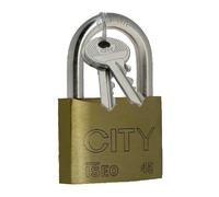 CITY 35 Cadenas 6 mm laiton massif, anse acier nickelé, 2 clés